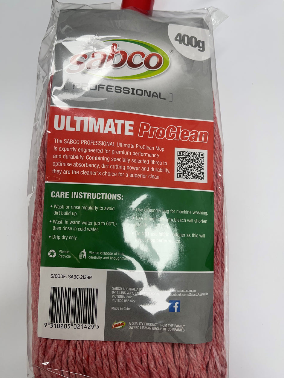 400G Ultimate Pro Premium Mop Head Red - (New code SABC-2139R)