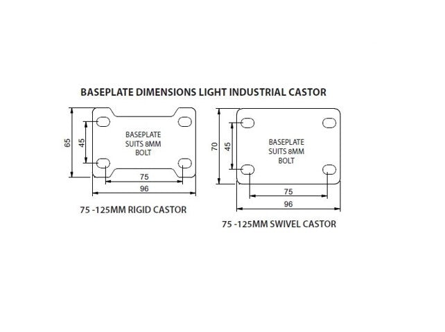 100mm Swivel Light Industrial Castor