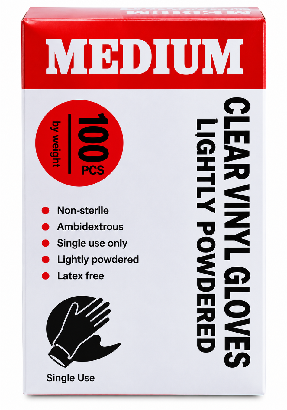 Clear vinyl glove - medium powdered free 1 only