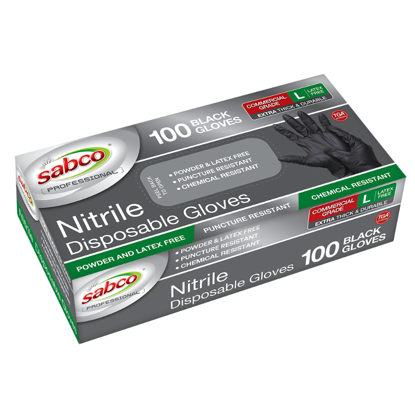 Black Nitrile Disposable Gloves 100pk