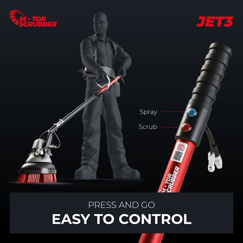 MotorScrubber JET3 Starter Kit with Spray Jet - Floor Scrubber + Solution Sprayer