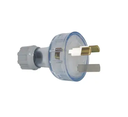 Plug Top Rewireable O/D 10A 250V 3 Pin Flat Clear