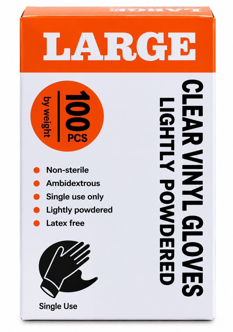 Clear vinyl glove - large powdered free 1 only