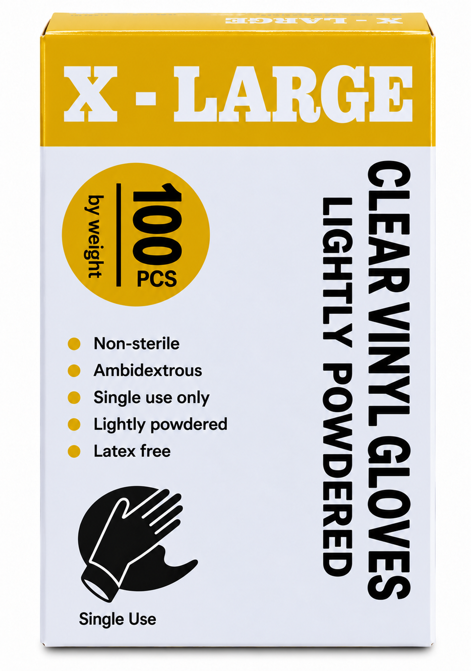 CLEAR VINYL GLOVE - EXTRA LARGE POWDER FREE - 1 only