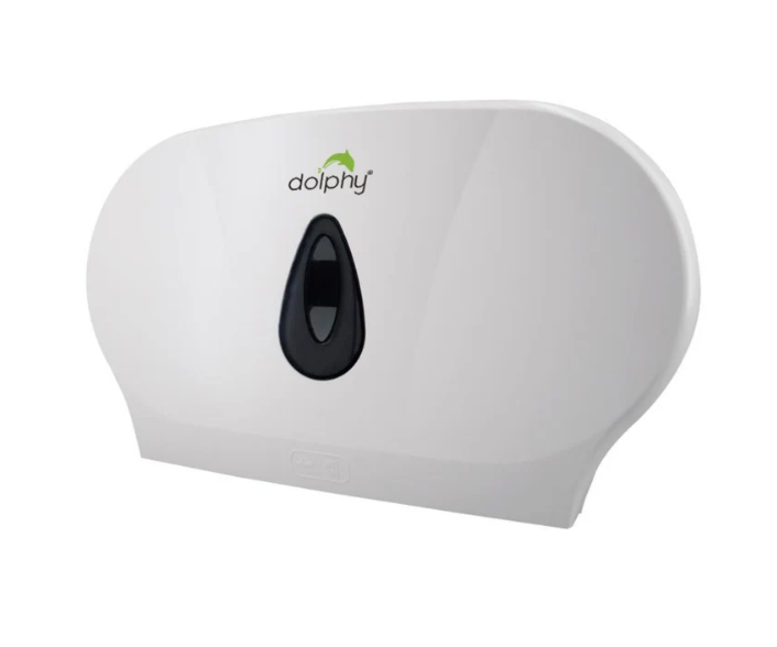 Double Jumbo Toilet Roll Dispenser - White