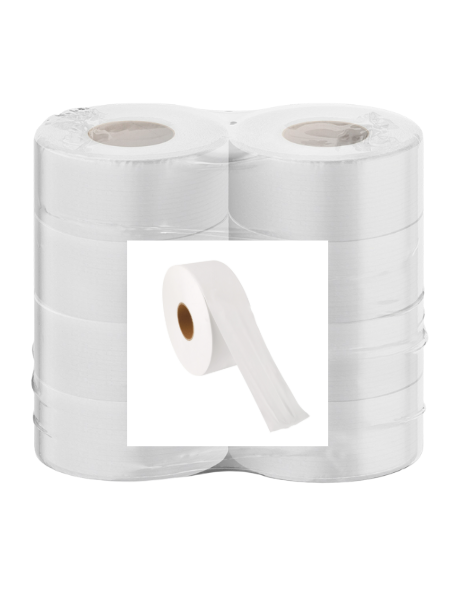 Jumbo Toilet Paper (recycled) 2 ply edge Embossed 8 Rolls per pack