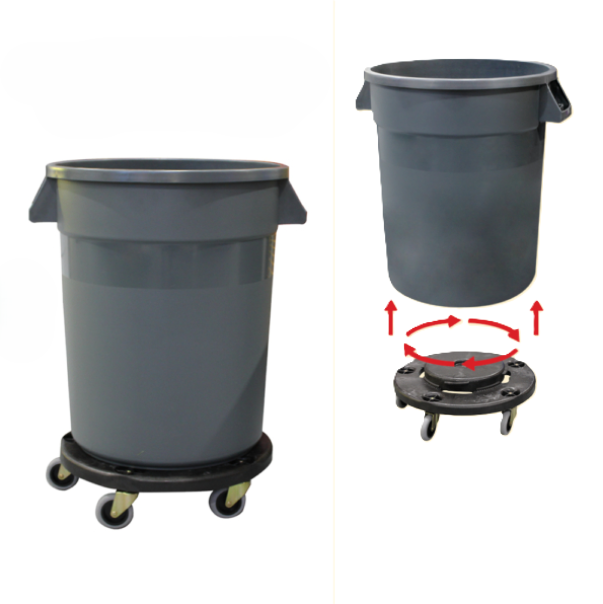 121L Round Food Bin Grey